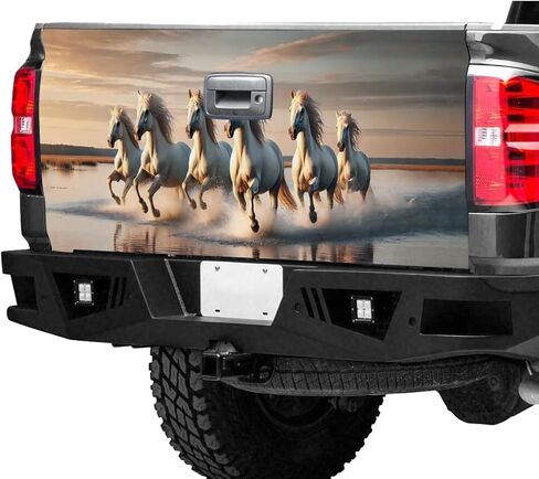 Thangpham Shop Horse Running Truck Tailgate Wrap - Truck Tailgate Wrap مع موضوع الحصان in Saudi Arabia