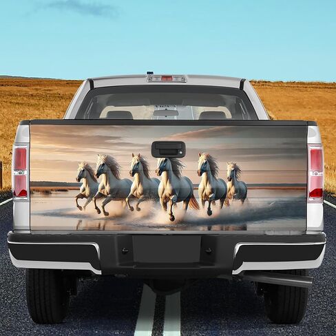 Thangpham Shop Horse Running Truck Tailgate Wrap - Truck Tailgate Wrap مع موضوع الحصان in Saudi Arabia
