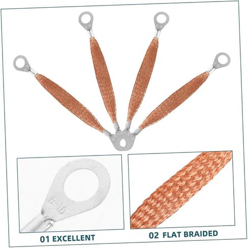 6pcs High Conductivity Grounding Cable Straps Kit for Automotive Engine Car Body Easy Install Flat Braided Design in Saudi Arabia