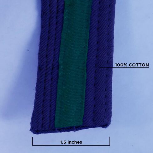 Premium Karate Belt, 100% Cotton Canvas Martial Arts Belt for Karate, Taekwondo & Judo, Durable, Comfortable & Secure Fit, Ideal for Training & Competition, Blue With Green, Size 4 - 104 Inches in Saudi Arabia
