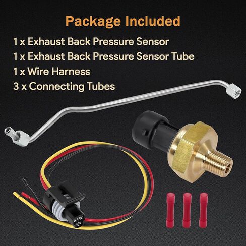 Stainless Steel Exhaust Back Pressure Sensor Tube & EBP Sensor with Wire Harness Fit for Ford F250 F350 7.3L Powerstroke Diesel 1999-2003 Replace # 1850353C1 1C3Z-9D477-AA 1837875C1 in Saudi Arabia