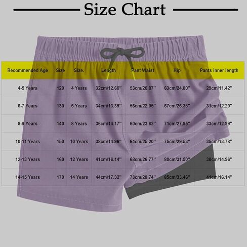 Girls Swim Shorts Quick Dry Bathing Suit with Compression Liner Elastic Waist Swimming Boardshort Bottom with Pocket in Saudi Arabia