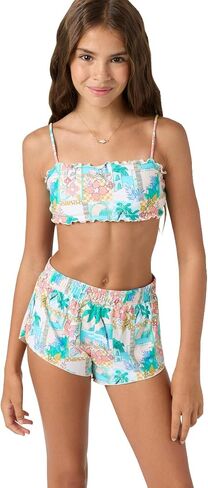 O'Neill Girls Crasting 2 "Printed Flastic-Waist Boardshorts-شورتات شاطئية سريعة الجفاف خفيفة الوزن in Saudi Arabia