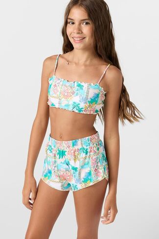 O'Neill Girls Crasting 2 "Printed Flastic-Waist Boardshorts-شورتات شاطئية سريعة الجفاف خفيفة الوزن in Saudi Arabia