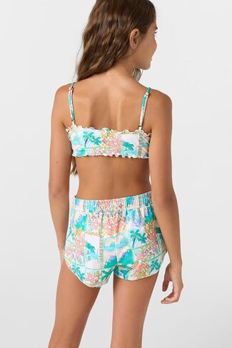 O'Neill Girls Crasting 2 "Printed Flastic-Waist Boardshorts-شورتات شاطئية سريعة الجفاف خفيفة الوزن in Saudi Arabia