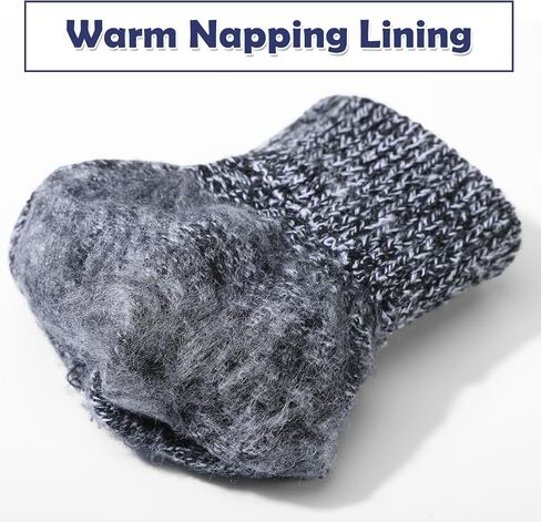 SATINIOR 4 Pairs Winter Gloves for Men Knit Warm Lining Cold Weather Gloves with Anti Slip Grips Touch Screen Texting Mittens in Kuwait