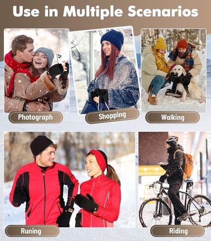 Winter Fingerless Gloves for Men Women - Mittens Finger Wool Gloves with Flip,Warm Half Finger Knitted Cold Weather in Saudi Arabia