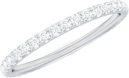Certified Moissanite Full Eternity Ring, D-VS1 Quality, Diamond Moissanite Wedding Anniversary Ring - With Jewelry Box in Saudi Arabia
