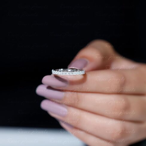 Certified Moissanite Full Eternity Ring, D-VS1 Quality, Diamond Moissanite Wedding Anniversary Ring - With Jewelry Box in Saudi Arabia