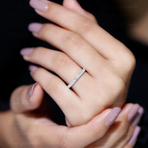 Certified Moissanite Full Eternity Ring, D-VS1 Quality, Diamond Moissanite Wedding Anniversary Ring - With Jewelry Box in Saudi Arabia
