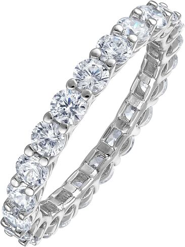 Kisper 14K White Gold Gold Plated Band Band Rings for Women - AAAAA Cubic Zirconia Round Oval Emerald Cut Beaths Bandsable Size 5-9 in Saudi Arabia
