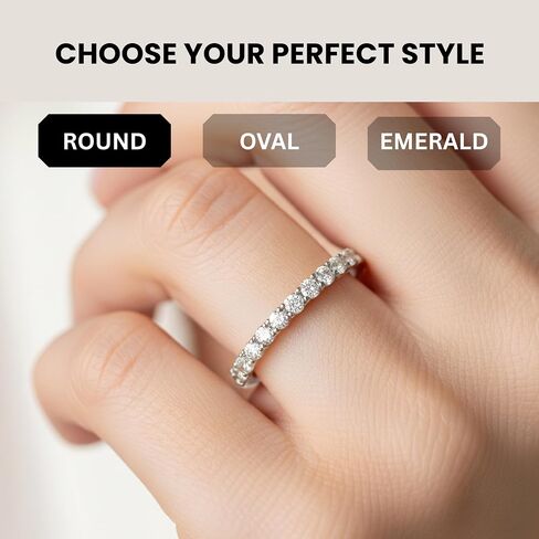 Kisper 14K White Gold Gold Plated Band Band Rings for Women - AAAAA Cubic Zirconia Round Oval Emerald Cut Beaths Bandsable Size 5-9 in Saudi Arabia