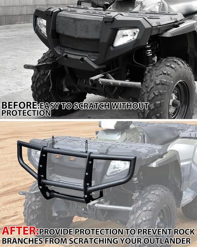SAUTVS Front Bumper Guard for Polaris Sportsman 450 500 600 700 800 2005-2010, Combined Steel Front Brush Guard Bumper Bar Protector with Light Bar Bracket Accessories in Saudi Arabia