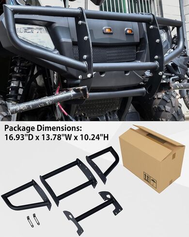 SAUTVS Front Bumper Guard for Polaris Sportsman 450 500 600 700 800 2005-2010, Combined Steel Front Brush Guard Bumper Bar Protector with Light Bar Bracket Accessories in Saudi Arabia