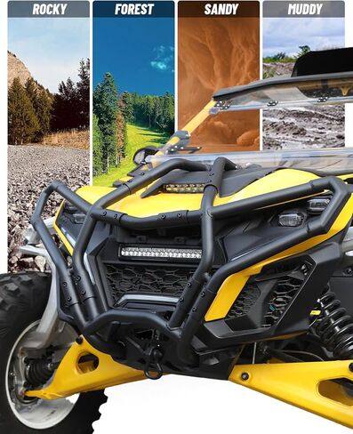 Front Bumper for Can-Am Maverick R, Combined Black Brush Guard Protector UTV Full Coverage Front Guard for Can Am Maverick R MAX X RS 2024+ Accessories, Replace #715010071 in Kuwait