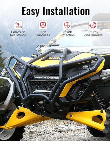 Front Bumper for Can-Am Maverick R, Combined Black Brush Guard Protector UTV Full Coverage Front Guard for Can Am Maverick R MAX X RS 2024+ Accessories, Replace #715010071 in Kuwait