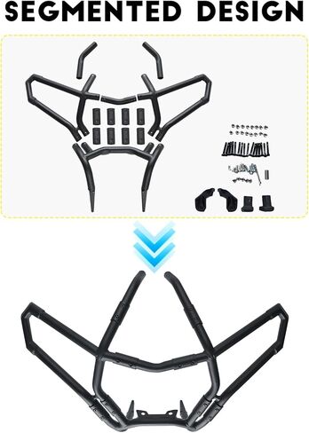 Front Bumper for Can-Am Maverick R, Combined Black Brush Guard Protector UTV Full Coverage Front Guard for Can Am Maverick R MAX X RS 2024+ Accessories, Replace #715010071 in Kuwait