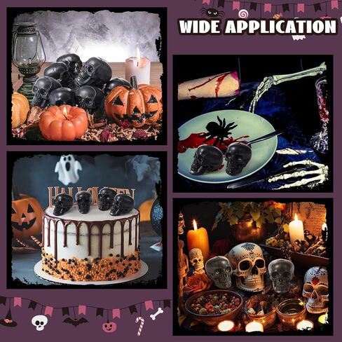 Yalikop 9 Pcs Halloween Skull Figurine 2.4 Inch Skeleton Head Table Decor Figurines Skulls Heads Halloween Prank Props for DIY Crafts Home Decoration Party Favors Gift Filling Ornament in Saudi Arabia