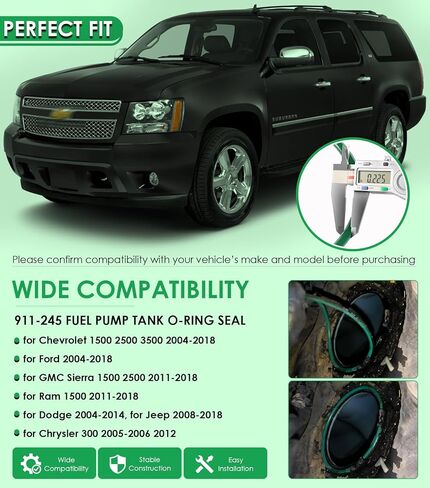 911-245 Fuel Pump Tank Seal, Fuel Tank O-Ring Seal Replacement for Chevrolet Ford GMC Sierra Dodge Ram Chrysler Select Models in Saudi Arabia