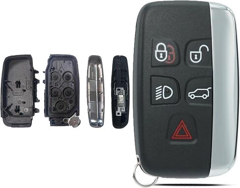 Key Fob Shell Case Replacement Fits for Land Rover Range Rover Sport Evoque LR4 LR2 Jaguar XJ XF XK F-Type F-PACE XE 2012 2013 2014 2015 2016 2017 2018 Keyless Entry Remote Control 5 Button Pad Cover in Kuwait