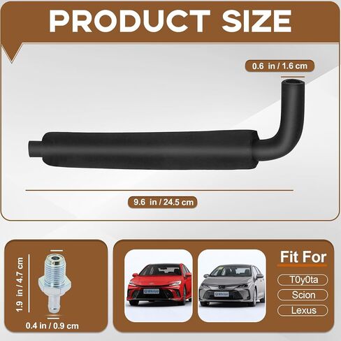 Genuine OEM Replacement PCV Valve and Hose Kit 12204-28020 12262-28021 for Toyota 2 4L Engine Fits Camry Corolla Highlander RAV4 Solara Matrix Scion tC xB Lexus HS250h 2002-2018 Models in Saudi Arabia