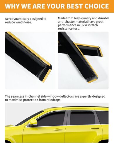 in-Channel Window Rain Guards Fit for Truck Dodge RAM 2009-2018 Crew Cab Mega Cab Extra Durable Window Deflectors Vent Visors Shades Car Accessories Visors Rain Guards in Kuwait
