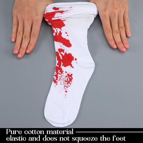 Ramede Cheerleader Halloween Striped Socks for Girls Halloween Bloody Socks Fearsome Spiritless Zombie Accessories in Saudi Arabia