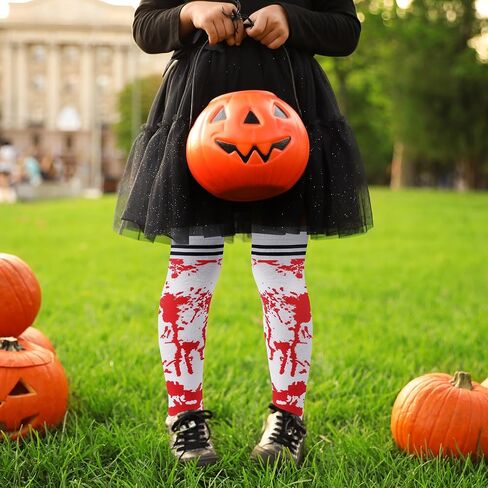 Ramede Cheerleader Halloween Striped Socks for Girls Halloween Bloody Socks Fearsome Spiritless Zombie Accessories in Saudi Arabia