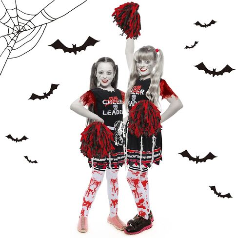 Ramede Cheerleader Halloween Striped Socks for Girls Halloween Bloody Socks Fearsome Spiritless Zombie Accessories in Saudi Arabia