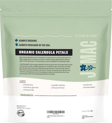 J Mac Botanicals, Organic St Johns Wort herb (16 oz) loose leaf St. John's wort, Certified USDA Organic by Organic Certifiers, Inc. European harvest, Packaged in the USA, Quality Resealable bag in Saudi Arabia