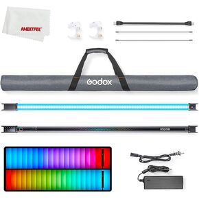 GODOX TL60 RGB Tube Light,CRI 96 TLCI 98,Color Temper 2700K~6500K,100% Brightness (LUX),39 FX Effects,2.4G Wireless,Support APP Control/DMX Control (4PCS) in Kuwait
