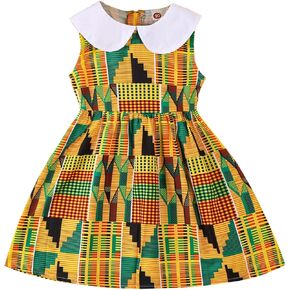 VINUOKER Toddler Girls Summer Floral Dress Sleeveless Sundress Peter Pan Collar Casual Dress Polo Dress in Kuwait