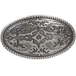 Western Oval Engraving Antique Silver Belt Buckle in Saudi Arabia