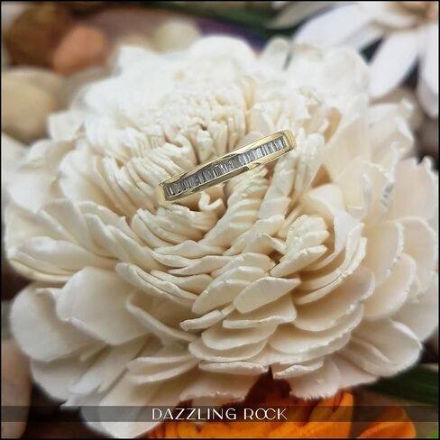 0.2tw 14K Solid Gold Baguette White Diamond Womens Anniversary Wedding Band Stackable Ring 1/ in Saudi Arabia
