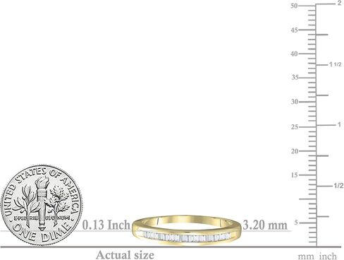 0.2tw 14K Solid Gold Baguette White Diamond Womens Anniversary Wedding Band Stackable Ring 1/ in Saudi Arabia