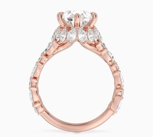 1 CT-5 CT Moissanite خاتم الخطوبة عديمة اللون VVS1 10K 14K 18K الذهب الصلب و 925 الجنيه الاسترليني الطبيعة مستوحاة من الصفوف المزدوجة الذكرى السنوية in Kuwait