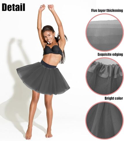 Tutu Skirts for Women 5 Layers Girl Halloween Costume Party Favor Dance Tulle Skirt Running Tutus for Women in Running Skirts in Kuwait