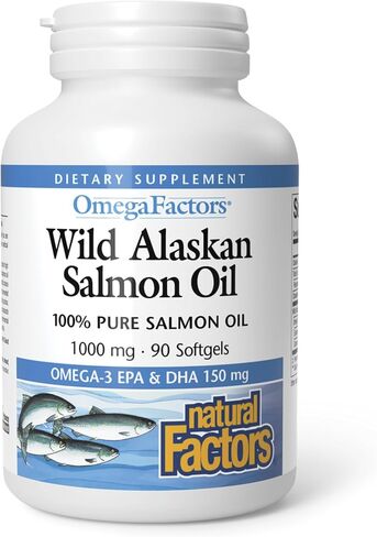 العوامل الطبيعية لزيت السلمون في ألاسكا يوفر أوميغا 3 و EPA و DHA و Vitamin D ، يدعم Brain & Heart Health ، 180 Softgels in Saudi Arabia