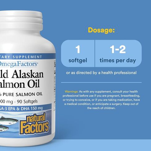 العوامل الطبيعية لزيت السلمون في ألاسكا يوفر أوميغا 3 و EPA و DHA و Vitamin D ، يدعم Brain & Heart Health ، 180 Softgels in Saudi Arabia