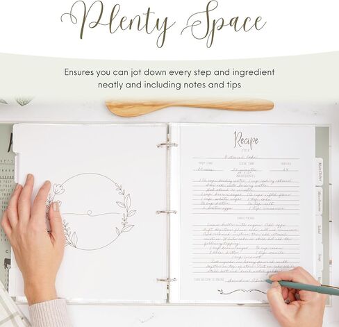 Recipe Book to Write in Your Own Recipes | Recipe Binder | Family Recipe Book Binder | Blank Recipe Books to Write In | Blank Cookbook | Blank Recipe Book | Recipe Journal | 8.5" x 11" Recipe Notebook in Saudi Arabia