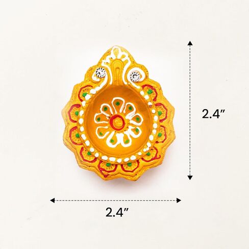 (Pack of 36) Clay Diyas with Cotton Wicks, Diwali Decorations For Home, Mitti Diyas for Pooja, Indian Puja Decor For Mandir, Diwali Gifts, Earthen Lamp for Navratri Dussehra, Party Favors in Kuwait