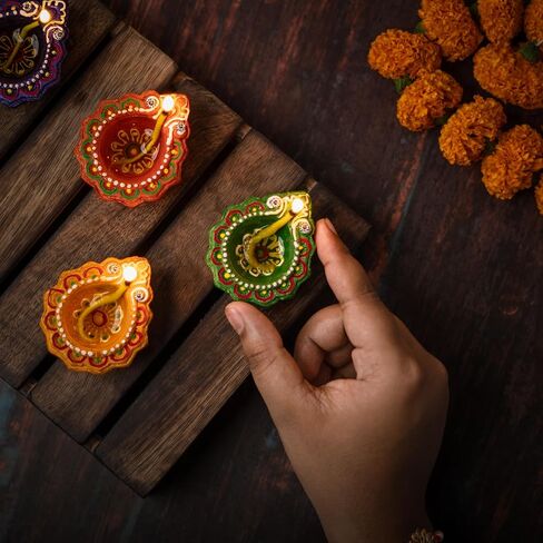 (Pack of 36) Clay Diyas with Cotton Wicks, Diwali Decorations For Home, Mitti Diyas for Pooja, Indian Puja Decor For Mandir, Diwali Gifts, Earthen Lamp for Navratri Dussehra, Party Favors in Kuwait