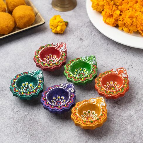 (Pack of 36) Clay Diyas with Cotton Wicks, Diwali Decorations For Home, Mitti Diyas for Pooja, Indian Puja Decor For Mandir, Diwali Gifts, Earthen Lamp for Navratri Dussehra, Party Favors in Kuwait