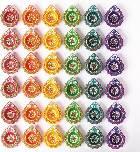 (Pack of 36) Clay Diyas with Cotton Wicks, Diwali Decorations For Home, Mitti Diyas for Pooja, Indian Puja Decor For Mandir, Diwali Gifts, Earthen Lamp for Navratri Dussehra, Party Favors in Kuwait