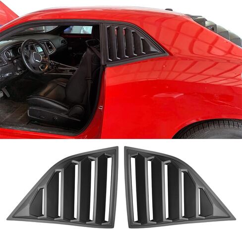 IKON MOTORSPORTS, Side Window Louvers Compatible with 2008-2023 Dodge Challenger, XE V4 Style Gloss Black Window Louver Sun Shade Rain Guard Vents 2PC, 2009 2010 2011 2018 2019 2020 in Saudi Arabia