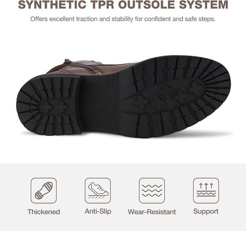 Rollda Men's Motorcycle Boots Combat Boots Casual Dress Boots for Men Lace Up Cap Toe Ankle Boots in Kuwait