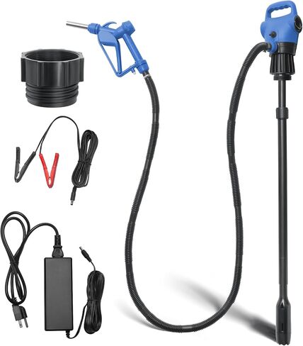 Electric Drum Barrel Pump, 110V-240V AC/12V DC Power, 55 Gallon Drum Pump with Built-in 2-Inch Bung Adapter, 5 GPM Flow Rate, Suitable for DEF, Diesel, Water, Antifreeze in Saudi Arabia