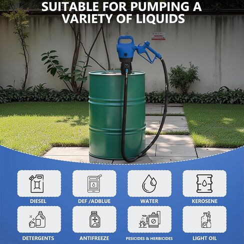 Electric Drum Barrel Pump, 110V-240V AC/12V DC Power, 55 Gallon Drum Pump with Built-in 2-Inch Bung Adapter, 5 GPM Flow Rate, Suitable for DEF, Diesel, Water, Antifreeze in Saudi Arabia