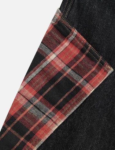 Aelfric Eden Plaid Pocket Longline Jorts Baggy Jean Short streetwear فضفاضة شورتات الدنيم غير الرسمية ساق واسعة للجنسين in Saudi Arabia