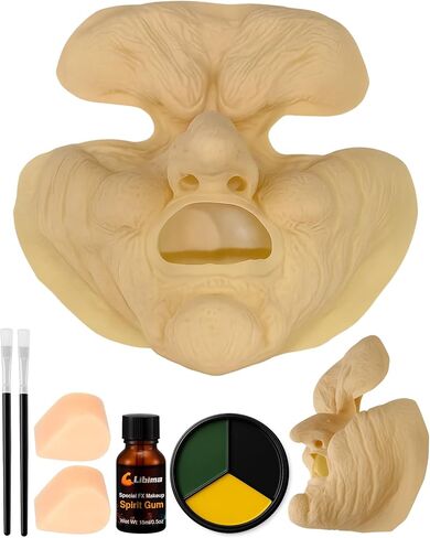 Libima Halloween Witch Mask للبالغين Witch Latex Face Stringtics Kit Old Lady Lady Mask Assume مع طلاء الوجه ولثة الروح للكرنفال Cosquerade Cosplay Party in Saudi Arabia